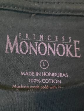 Princess Mononoke Graphic Tee - Green with Muti Color Print Size Lg